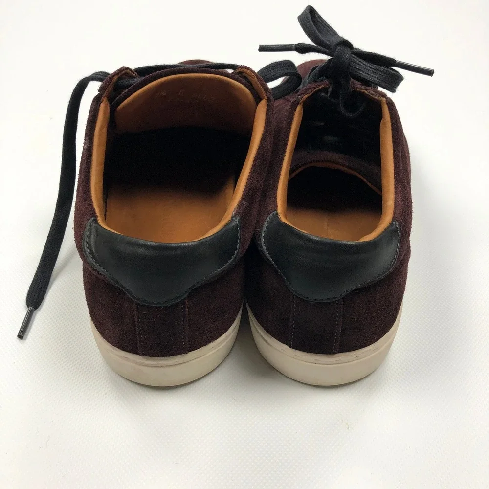 Allen Edmonds Courtside Mens 7.5 E Burgundy Suede Low Top Sneakers 5642